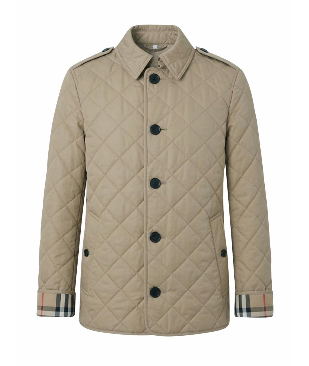 BURBERRY Бежевая полиэстеровая куртка, фото 1