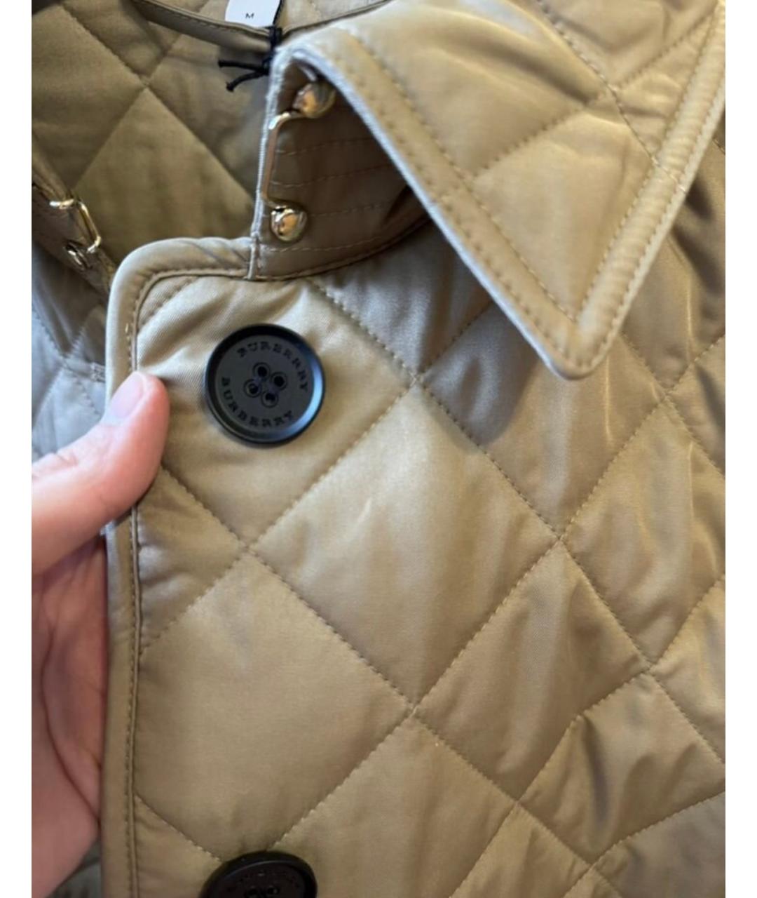 BURBERRY Бежевая полиэстеровая куртка, фото 4