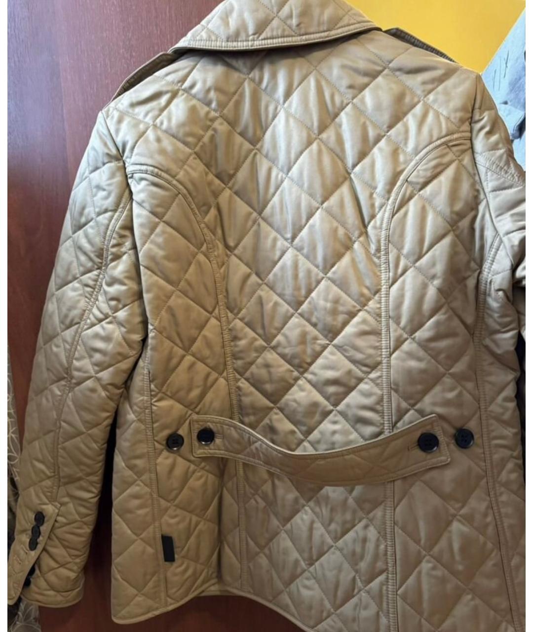 BURBERRY Бежевая полиэстеровая куртка, фото 2