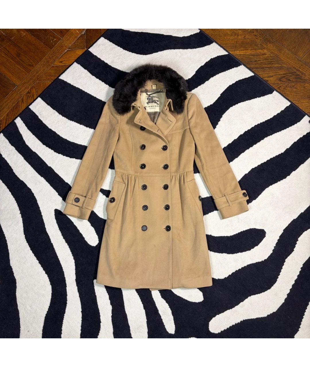 BURBERRY Бежевое шерстяное пальто, фото 6