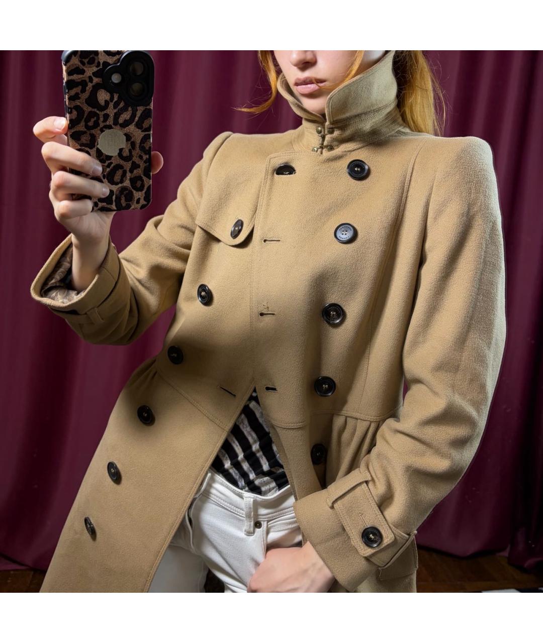 BURBERRY Бежевое шерстяное пальто, фото 4