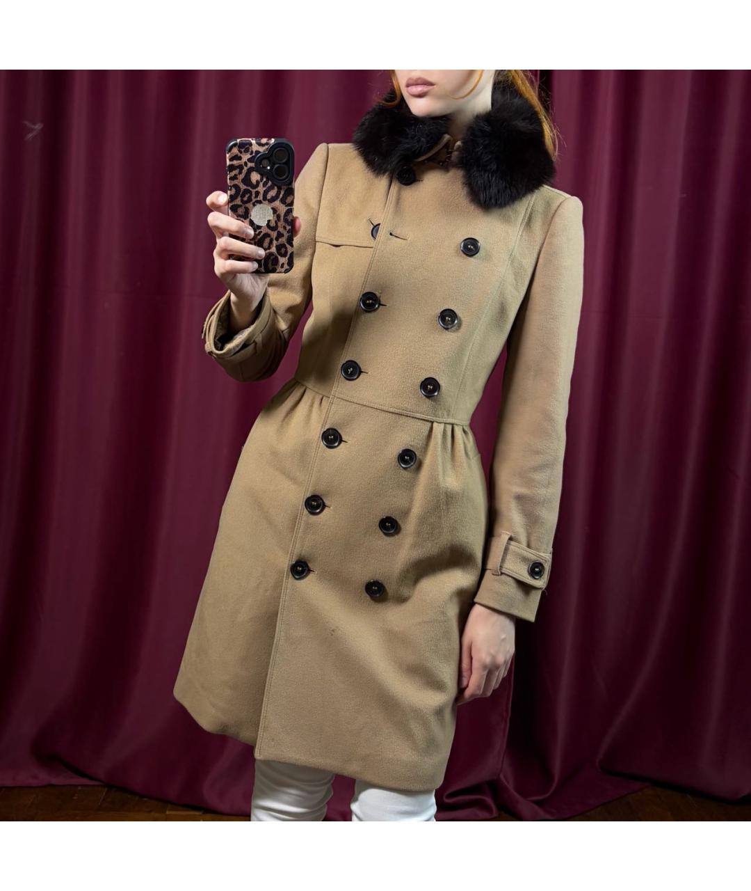 BURBERRY Бежевое шерстяное пальто, фото 3