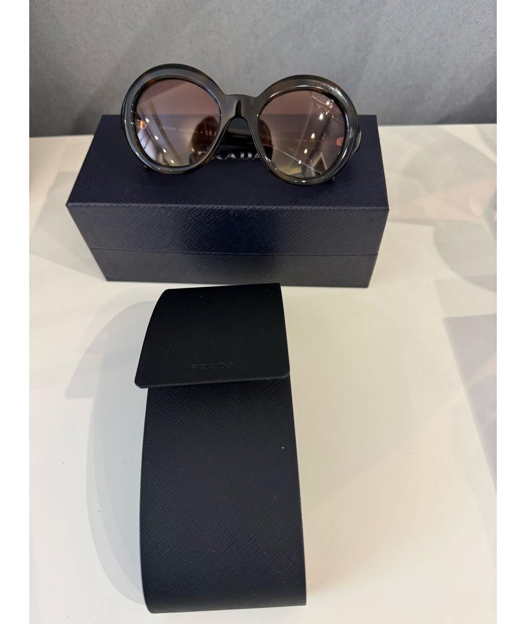 PRADA Коричневые пластиковые солнцезащитные очки, фото 4