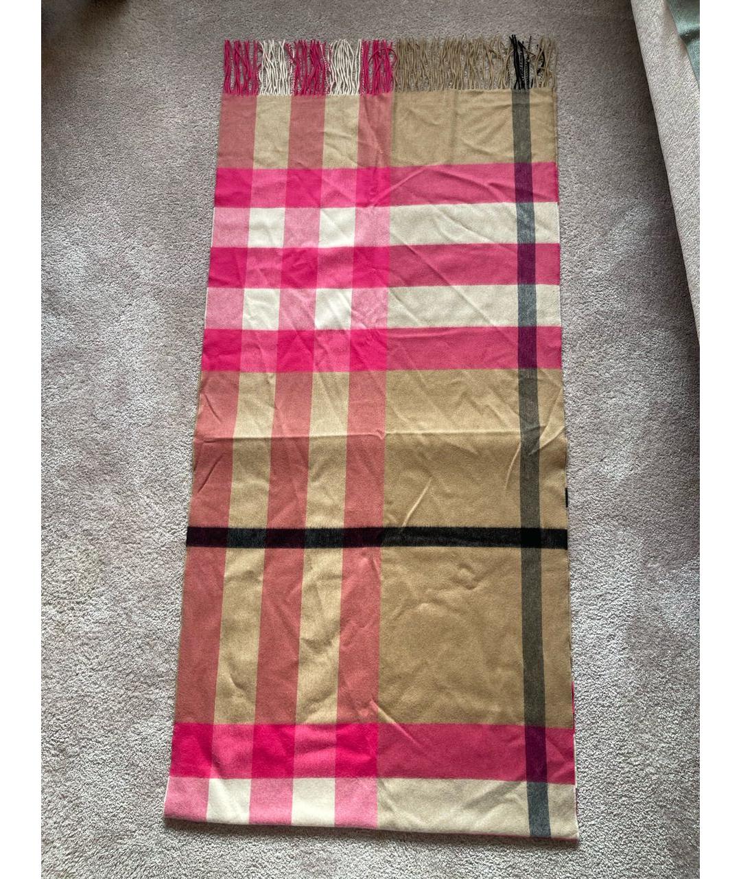 BURBERRY Розовый кашемировый шарф, фото 5