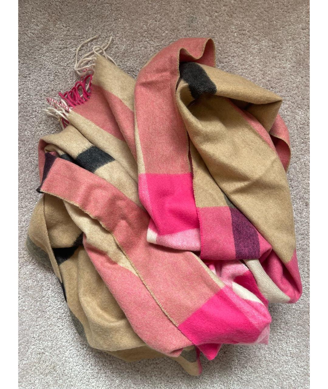 BURBERRY Розовый кашемировый шарф, фото 4