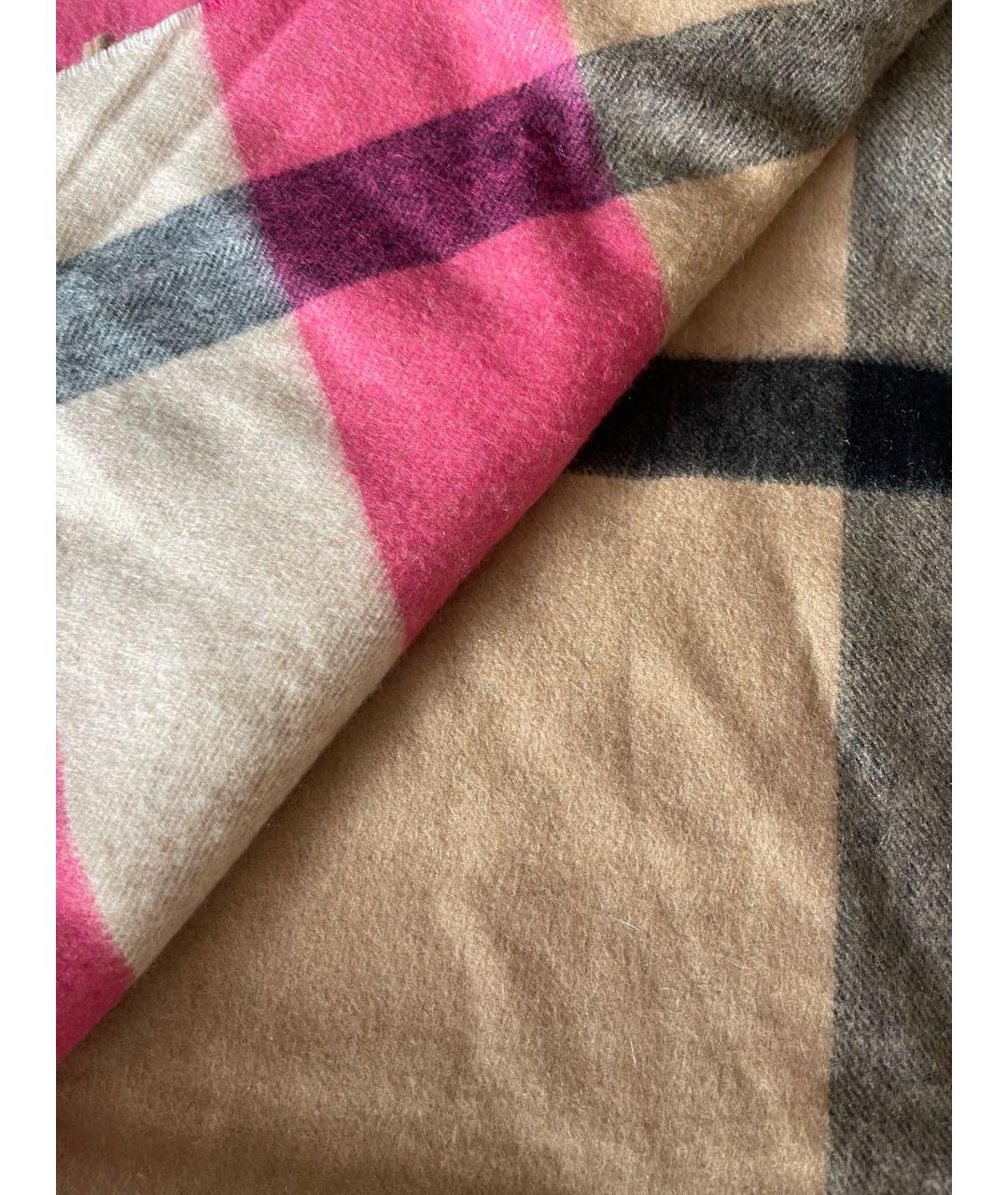 BURBERRY Розовый кашемировый шарф, фото 3