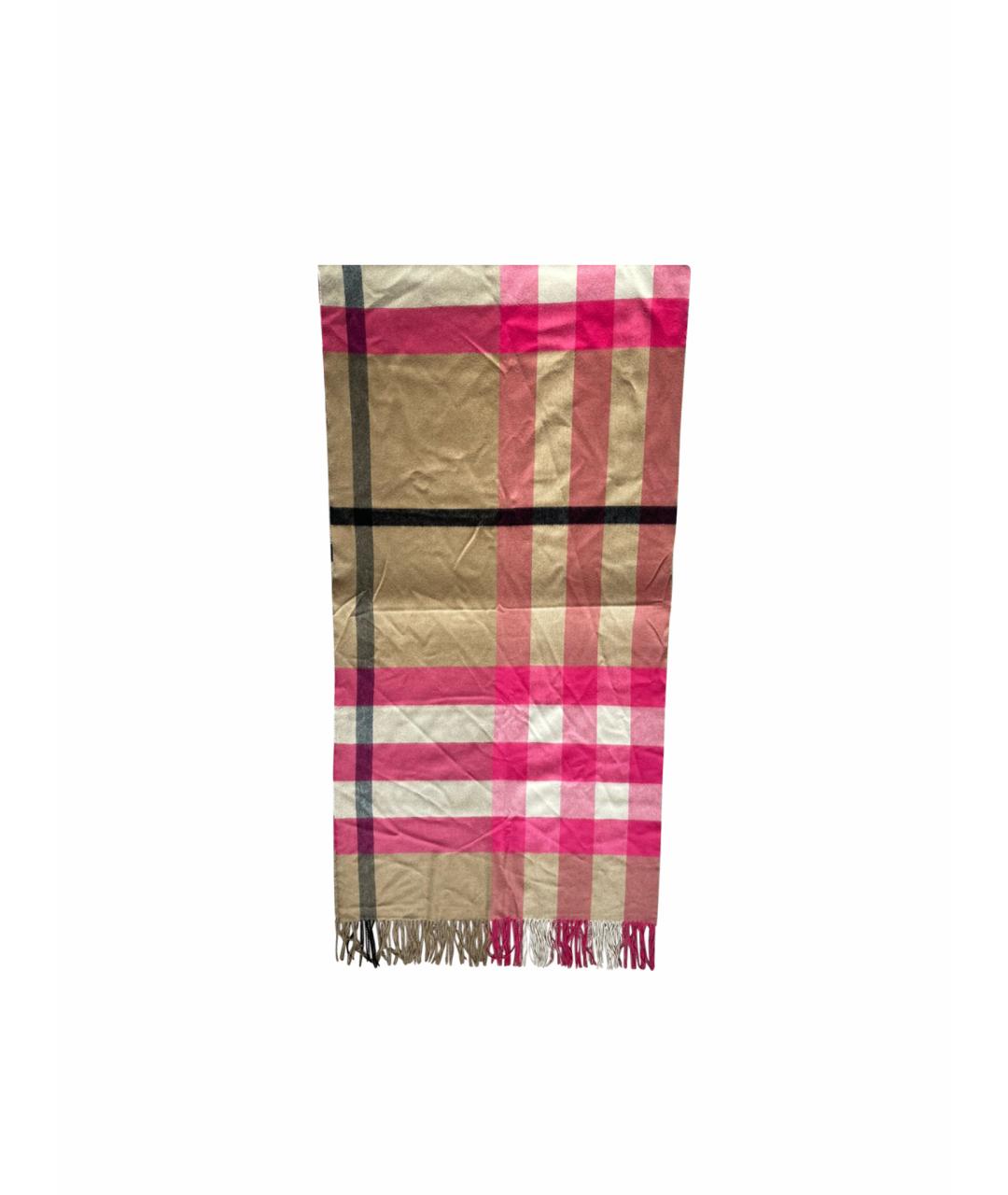 BURBERRY Розовый кашемировый шарф, фото 1