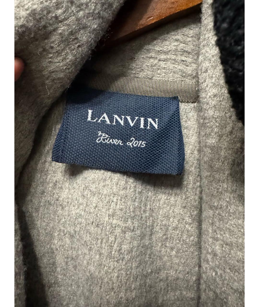 LANVIN Антрацитовое шерстяное пальто, фото 3