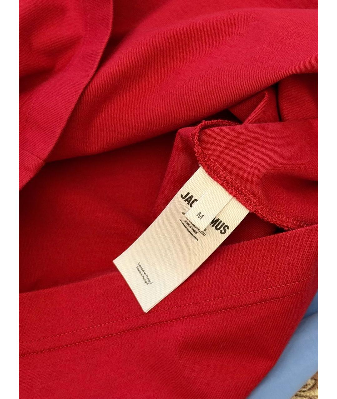 JACQUEMUS Красная хлопковая футболка, фото 3