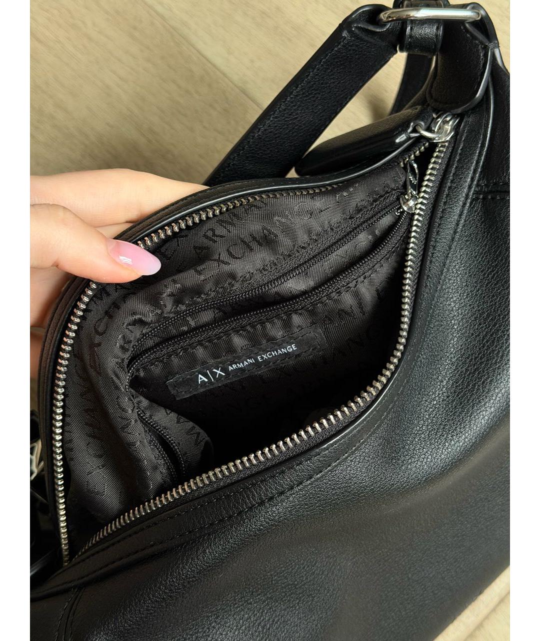 ARMANI EXCHANGE Черная сумка через плечо из искусственной кожи, фото 4