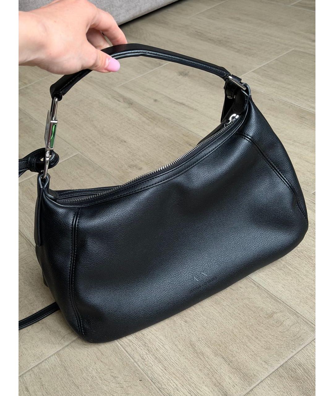 ARMANI EXCHANGE Черная сумка через плечо из искусственной кожи, фото 5