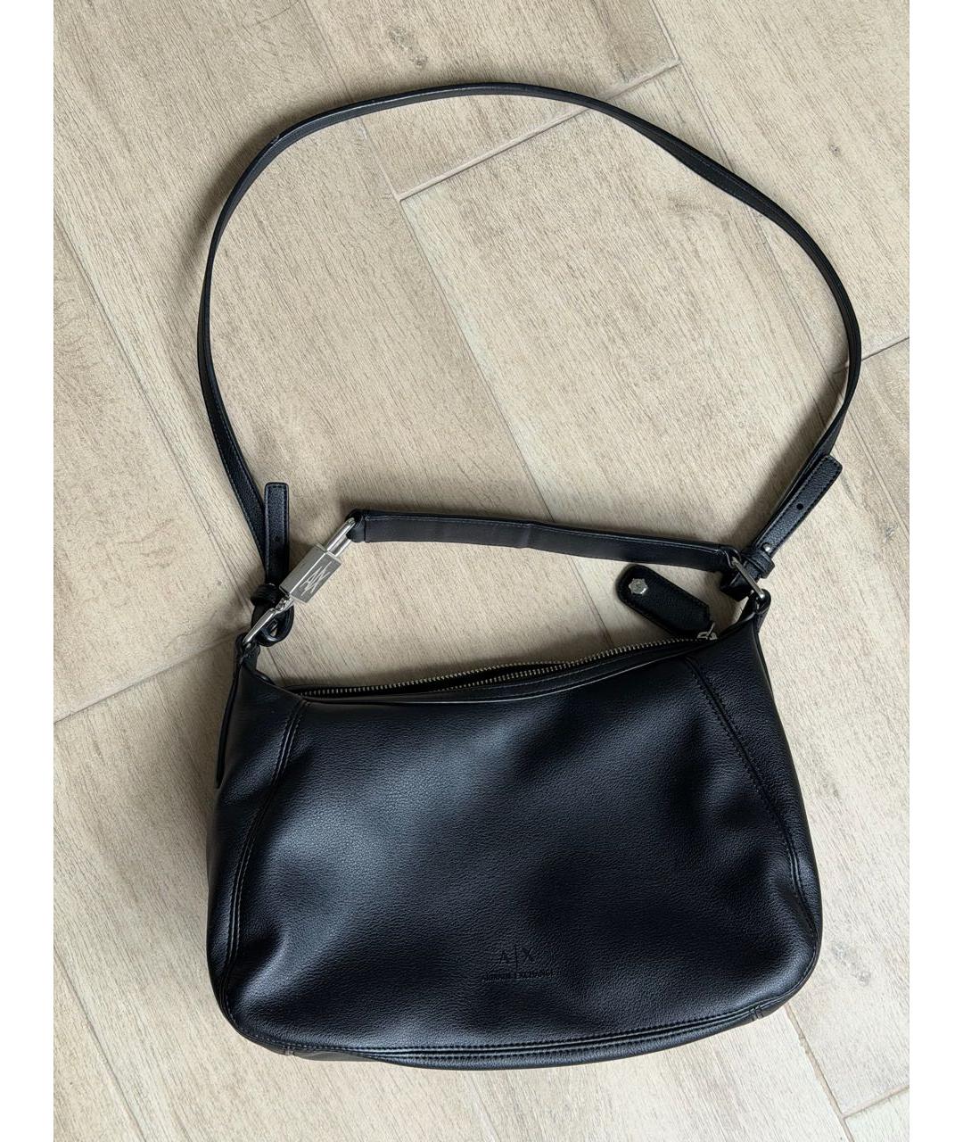 ARMANI EXCHANGE Черная сумка через плечо из искусственной кожи, фото 6