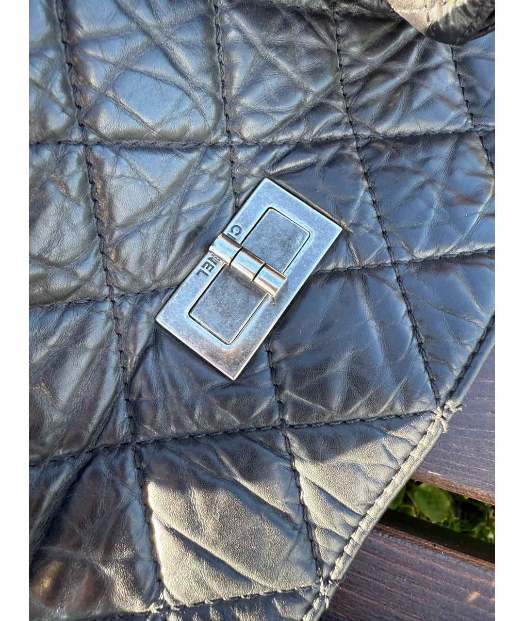 CHANEL Черная кожаная сумка тоут, фото 5