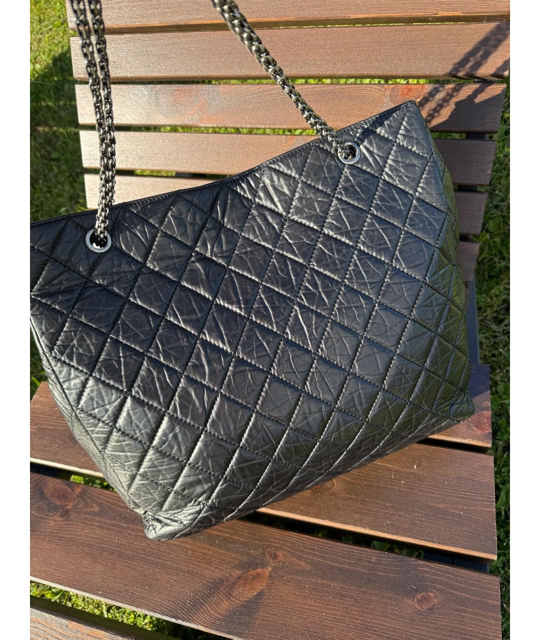 CHANEL Черная кожаная сумка тоут, фото 3