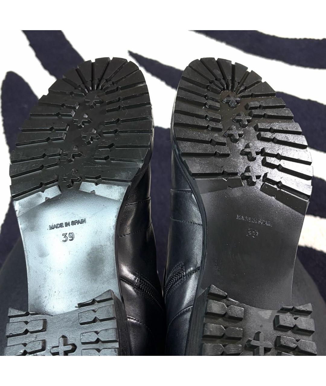 VERSUS VERSACE Черные кожаные полусапоги, фото 4