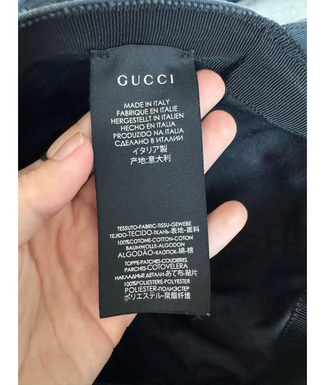 GUCCI Черная хлопковая кепка/бейсболка, фото 8
