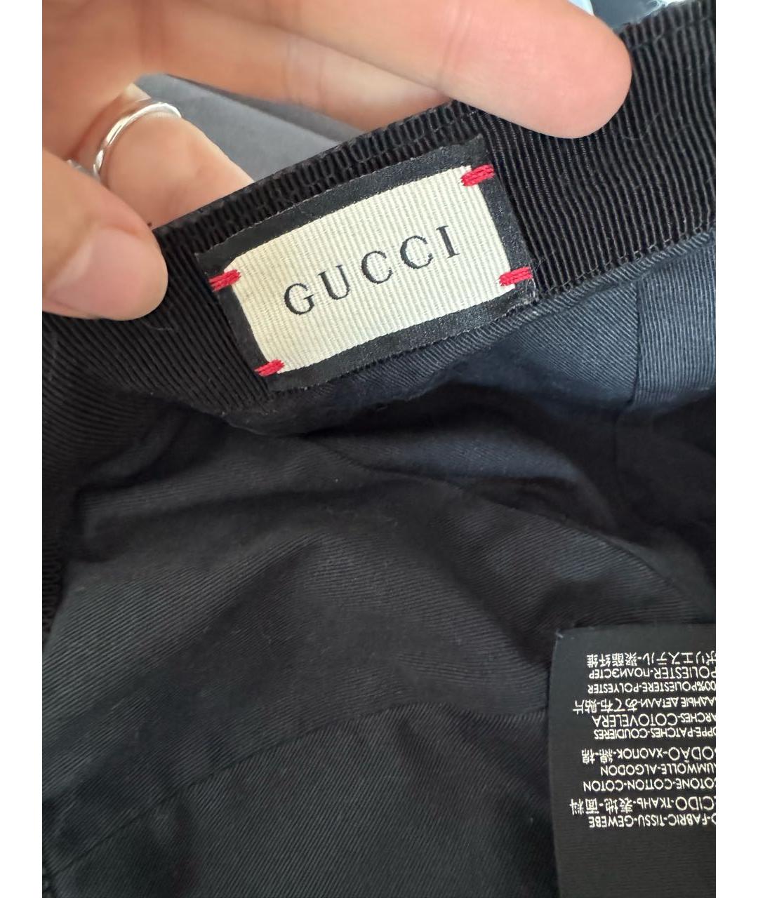 GUCCI Черная хлопковая кепка/бейсболка, фото 5