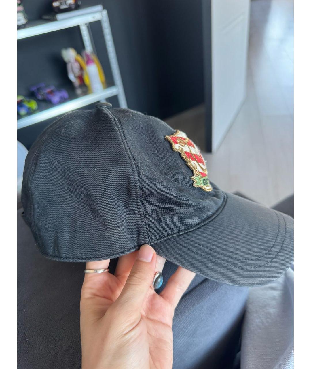 GUCCI Черная хлопковая кепка/бейсболка, фото 2