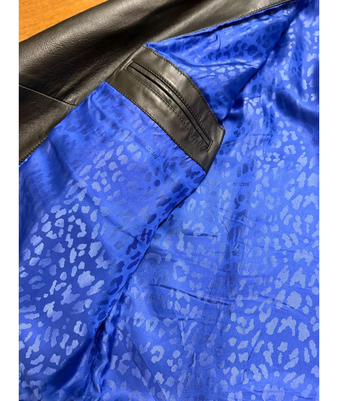 JUST CAVALLI Черная кожаная куртка, фото 4