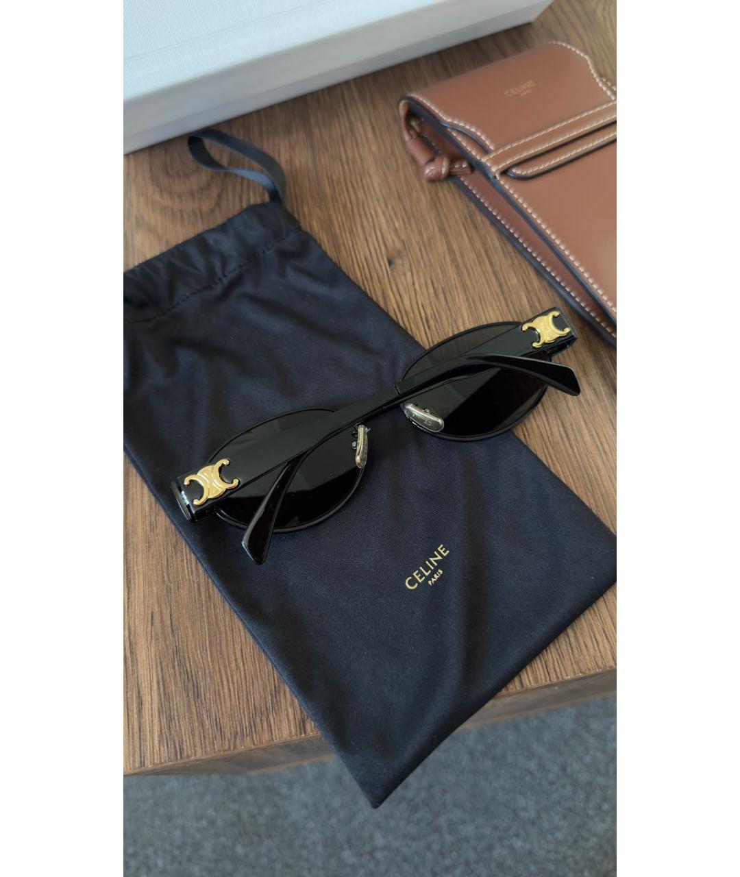 CELINE Черные металлические солнцезащитные очки, фото 2