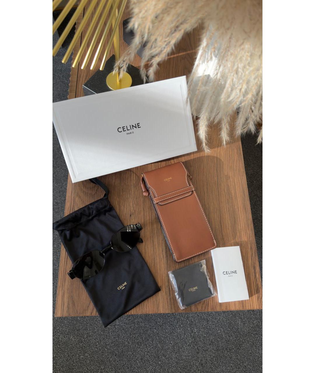 CELINE Черные металлические солнцезащитные очки, фото 5