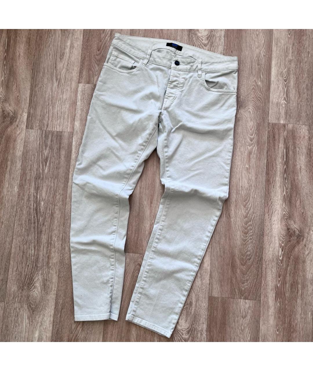 KITON Голубые хлопко-эластановые джинсы скинни, фото 4