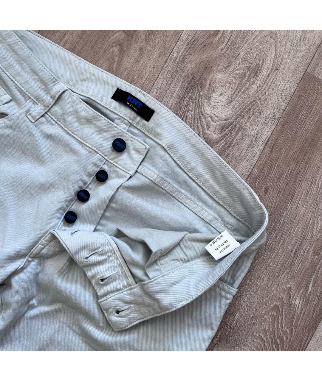 KITON Голубые хлопко-эластановые джинсы скинни, фото 5