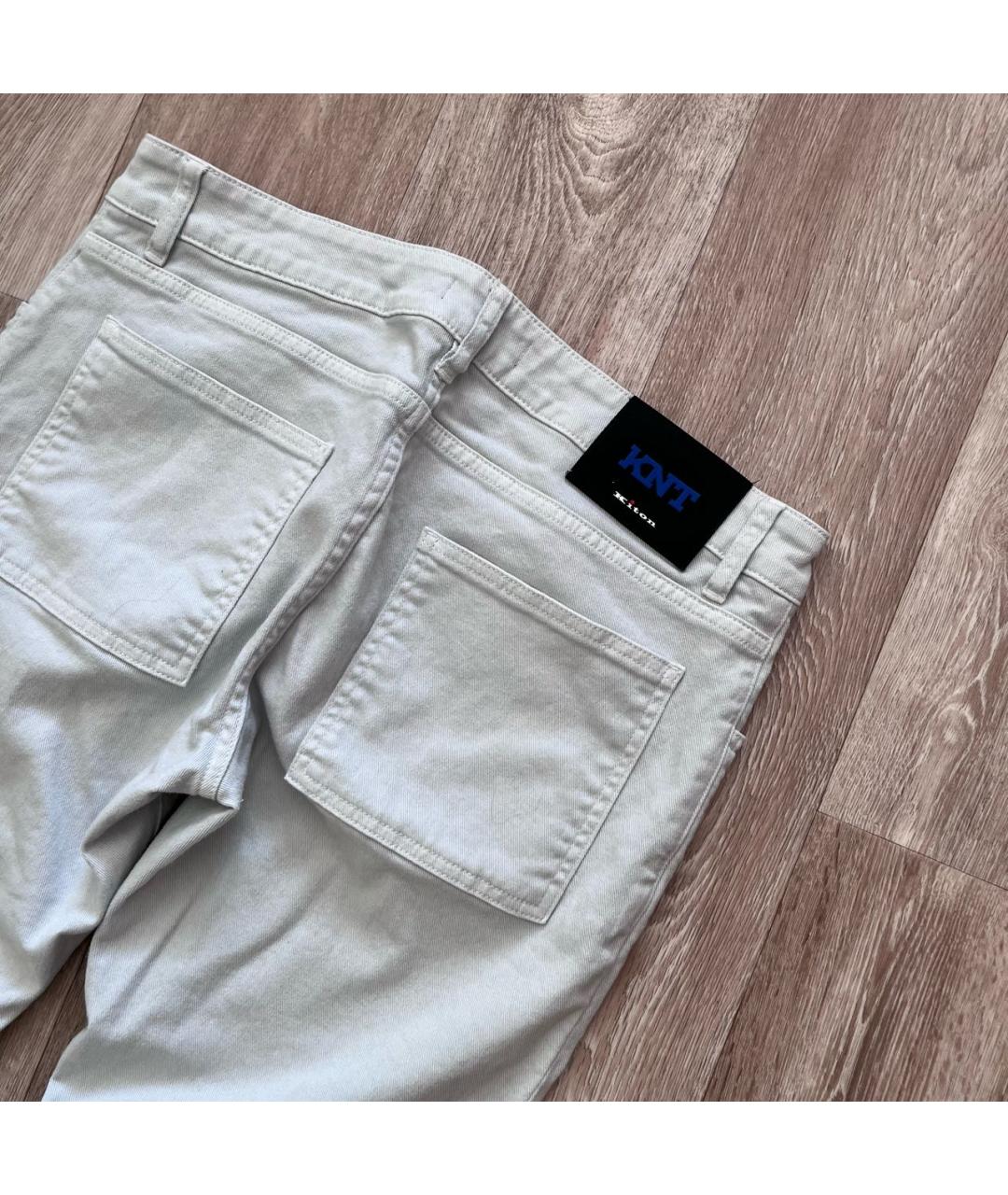 KITON Голубые хлопко-эластановые джинсы скинни, фото 2