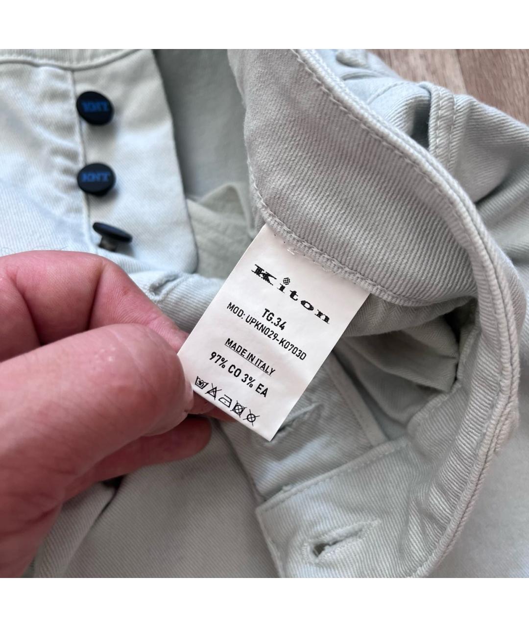 KITON Голубые хлопко-эластановые джинсы скинни, фото 6