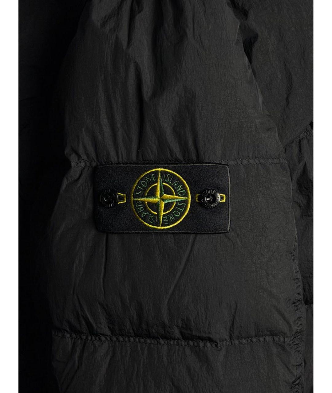 STONE ISLAND Черный полиамидовый пуховик, фото 4