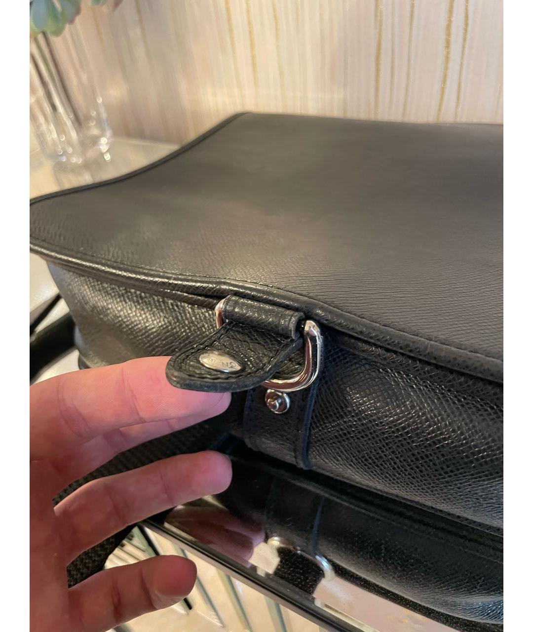 LOUIS VUITTON Черная кожаная сумка на плечо, фото 5