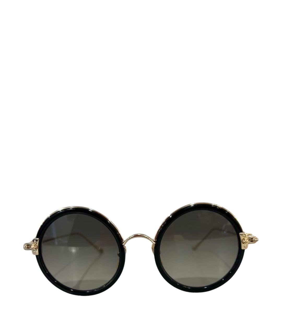 CHROME HEARTS Черные металлические солнцезащитные очки, фото 1