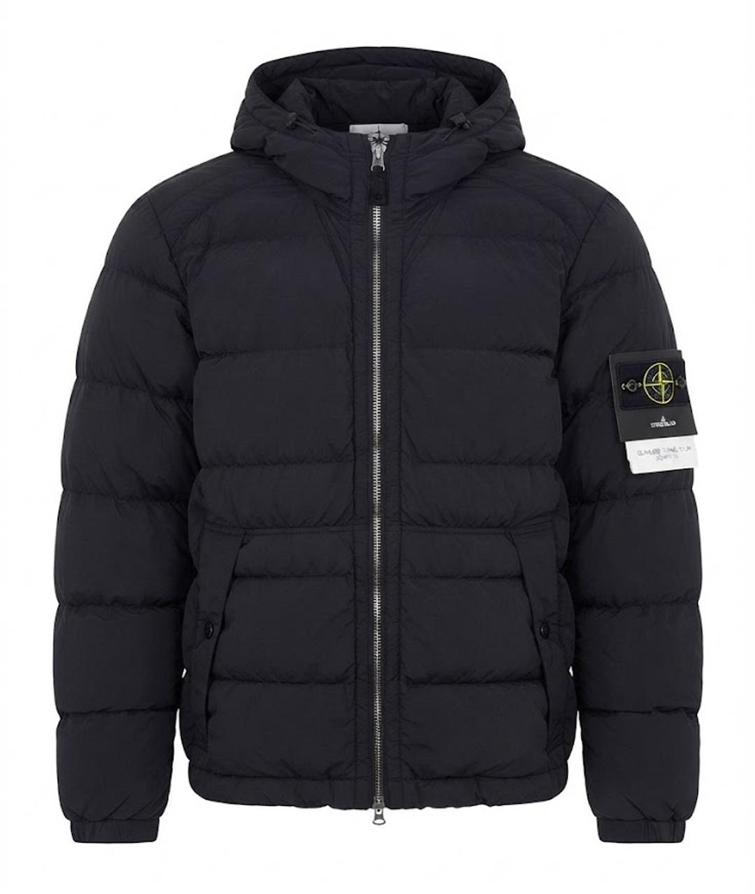STONE ISLAND Черный нейлоновый пуховик, фото 1