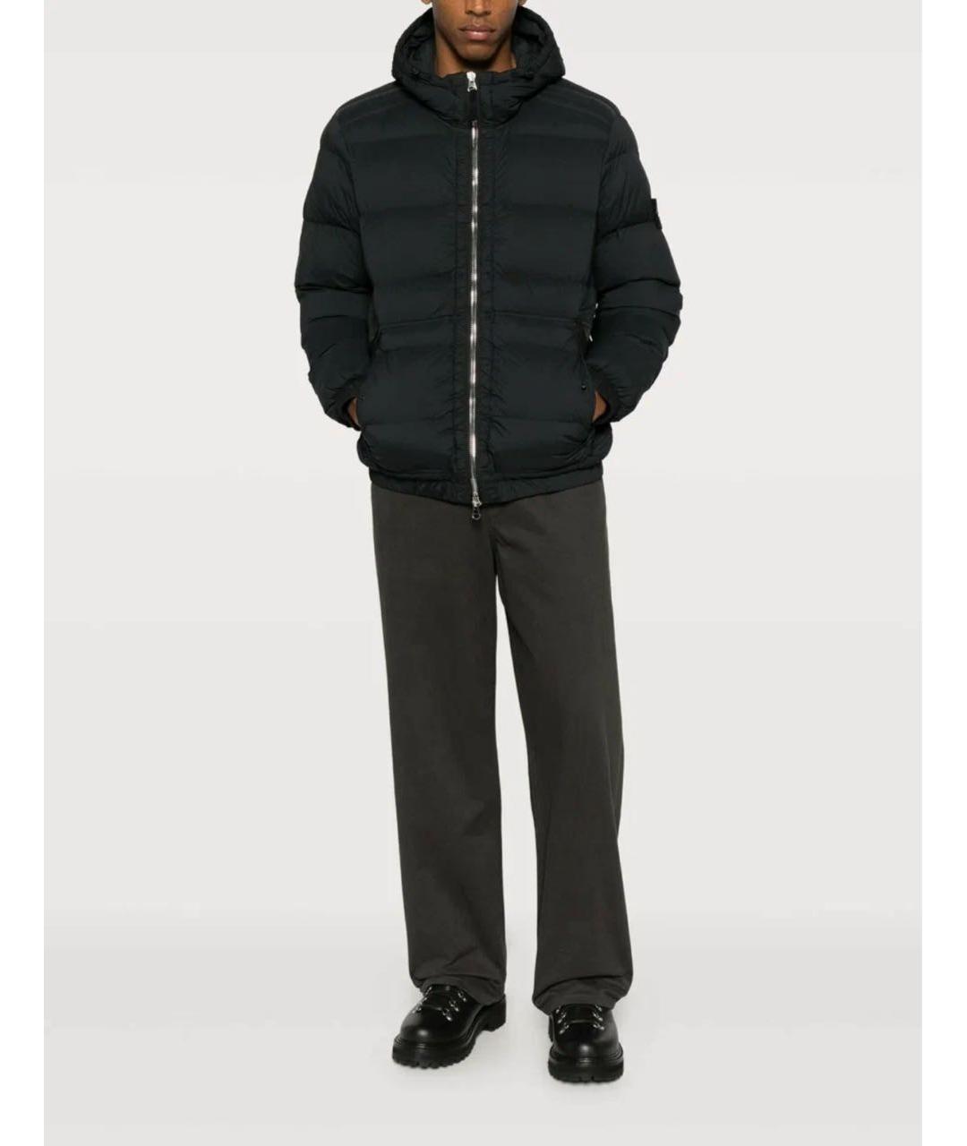 STONE ISLAND Черный нейлоновый пуховик, фото 6