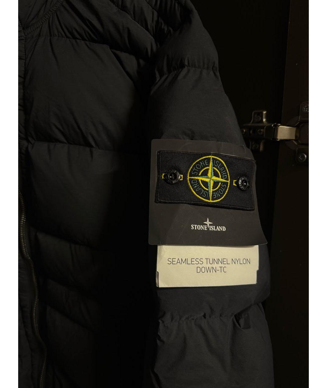 STONE ISLAND Черный нейлоновый пуховик, фото 2