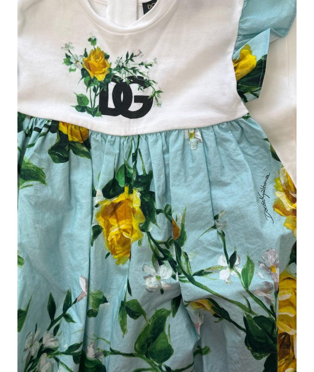 DOLCE&GABBANA Голубой хлопковый боди/ползунок, фото 3