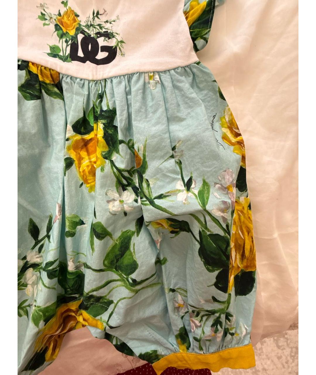DOLCE&GABBANA Голубой хлопковый боди/ползунок, фото 4