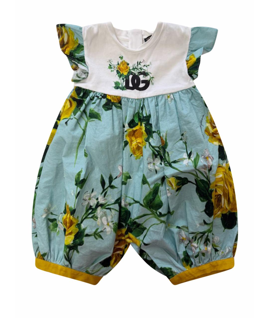 DOLCE&GABBANA Голубой хлопковый боди/ползунок, фото 1