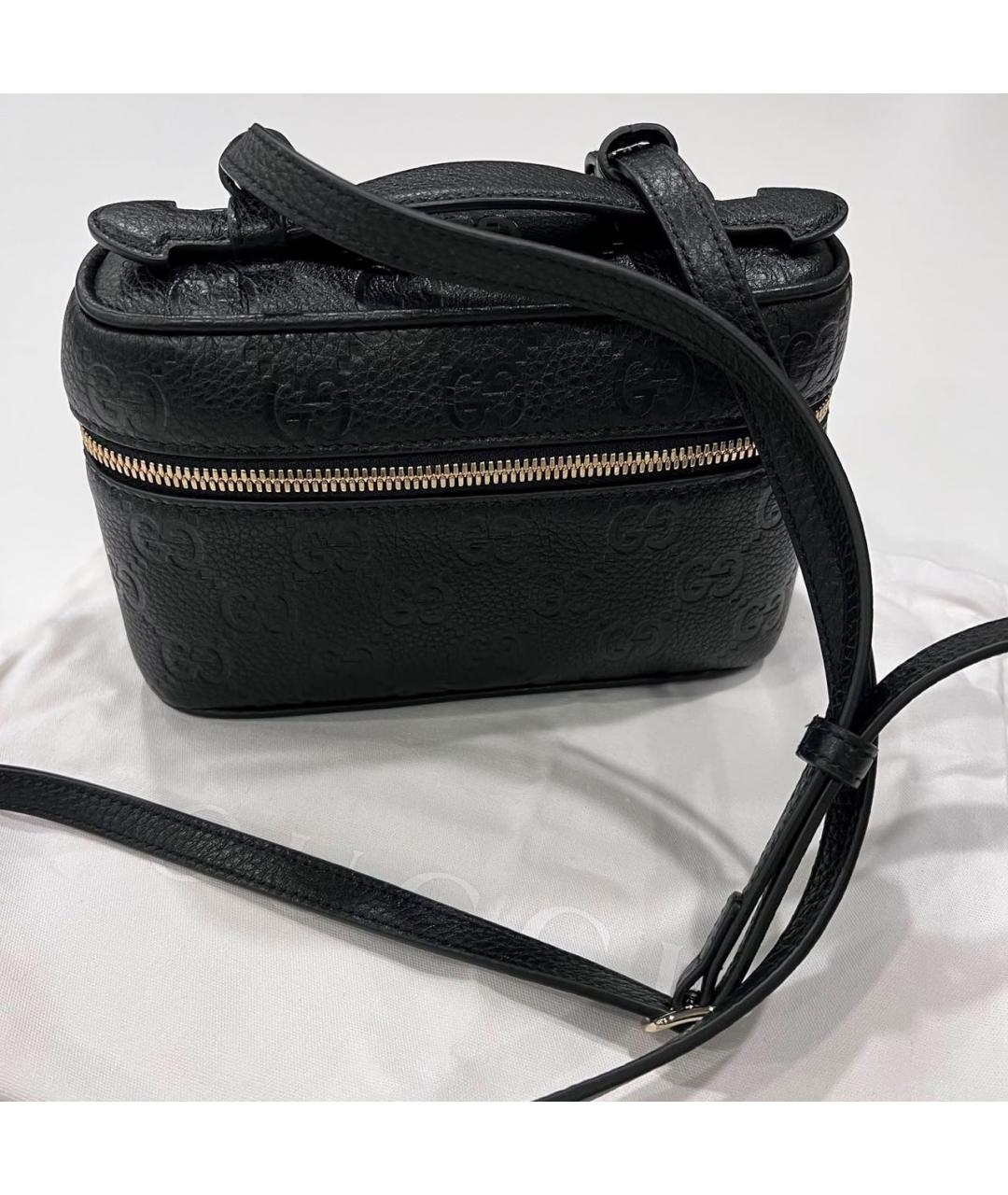 GUCCI Черная кожаная сумка с короткими ручками, фото 2