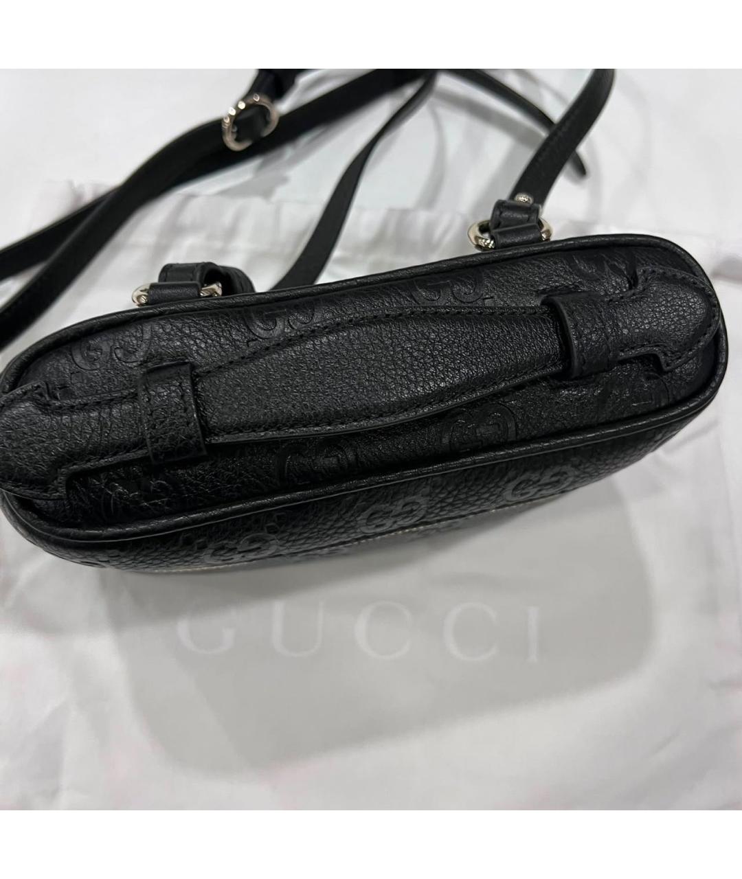 GUCCI Черная кожаная сумка с короткими ручками, фото 3