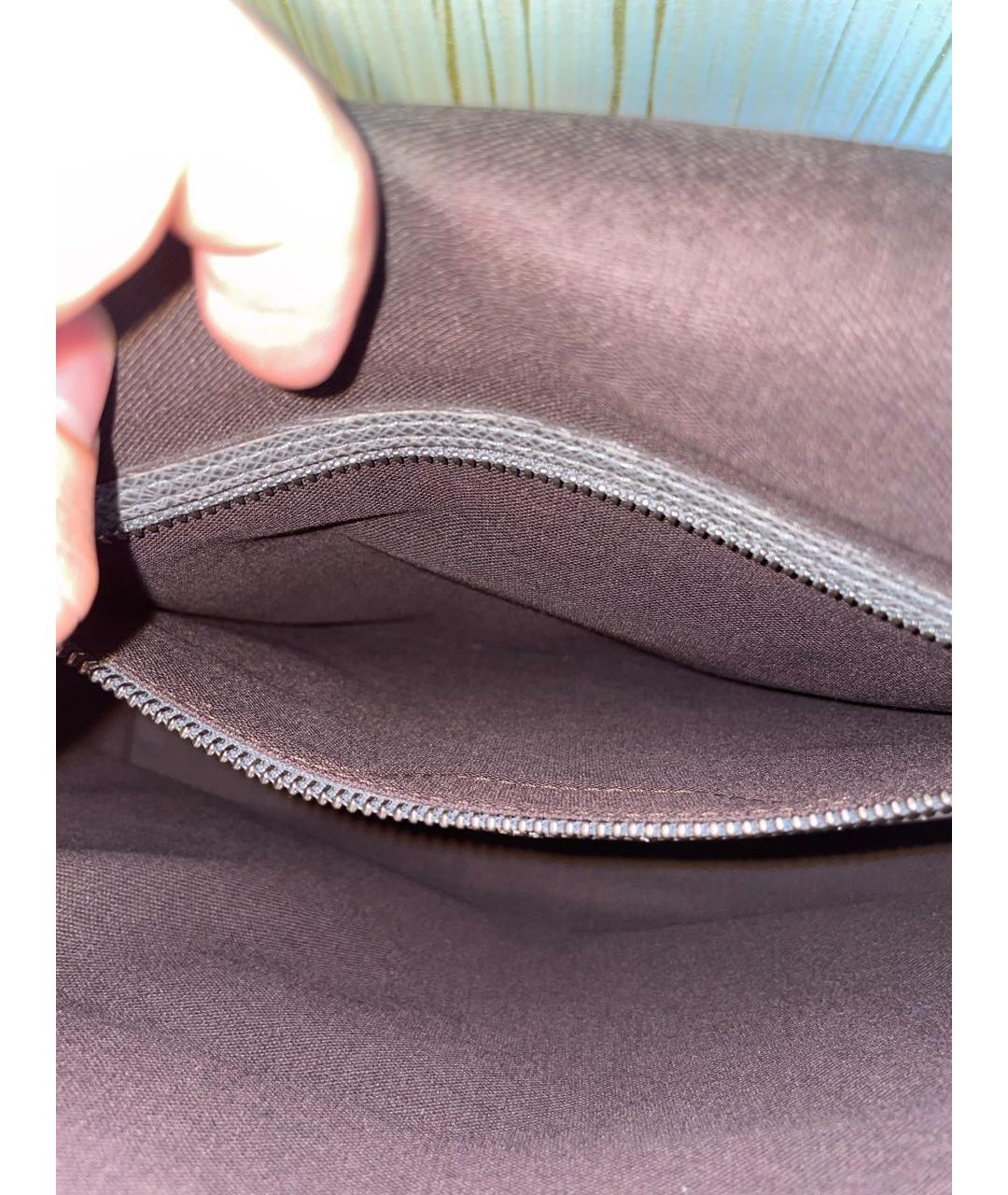 LOUIS VUITTON Серая кожаная сумка на плечо, фото 5