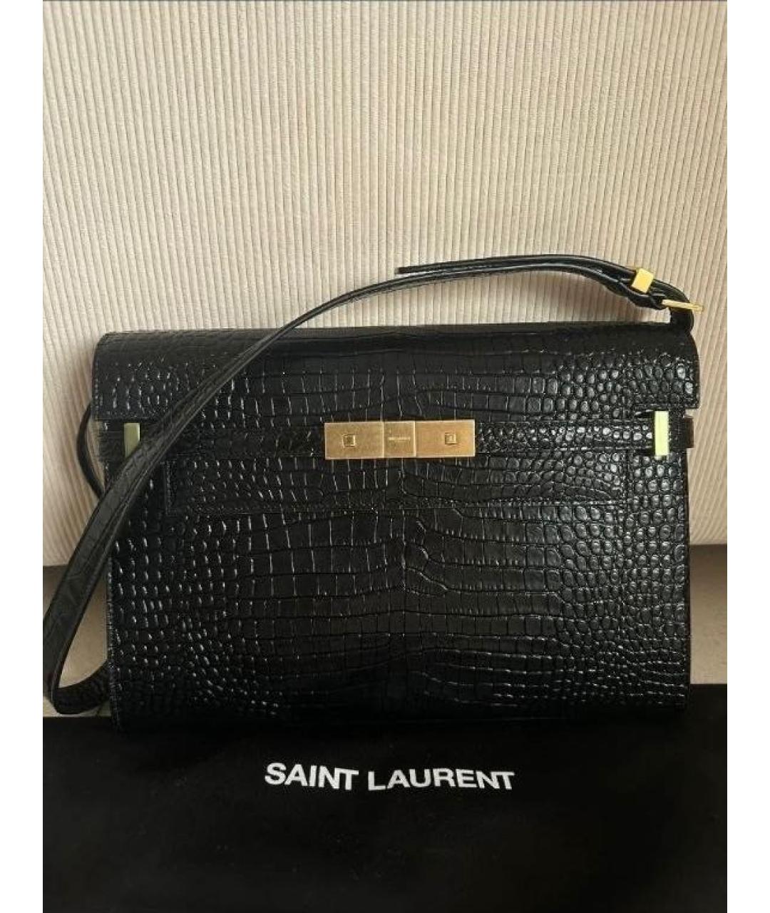 SAINT LAURENT Черная кожаная сумка через плечо, фото 8