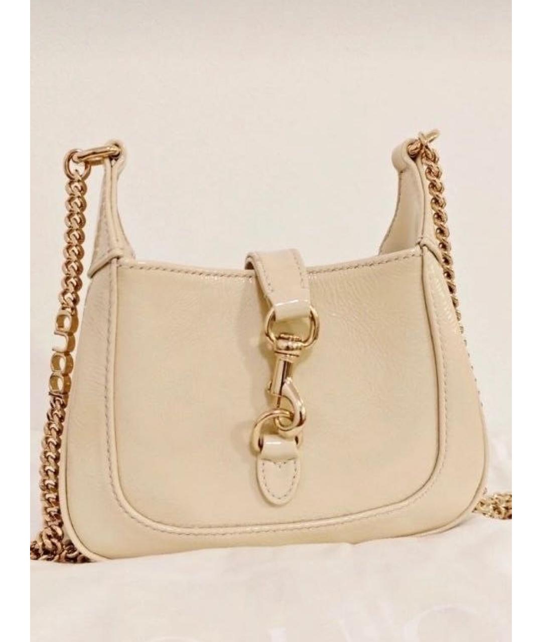 GUCCI Бежевая кожаная сумка через плечо, фото 2
