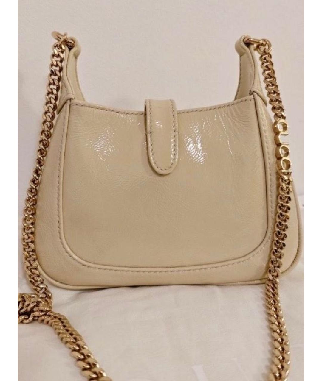 GUCCI Бежевая кожаная сумка через плечо, фото 3