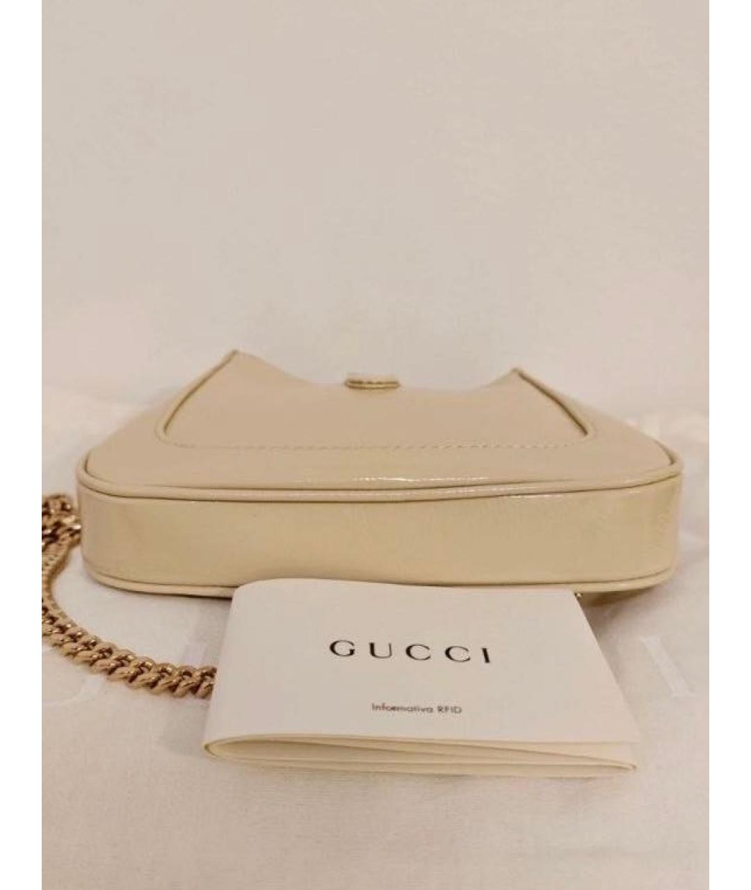 GUCCI Бежевая кожаная сумка через плечо, фото 5