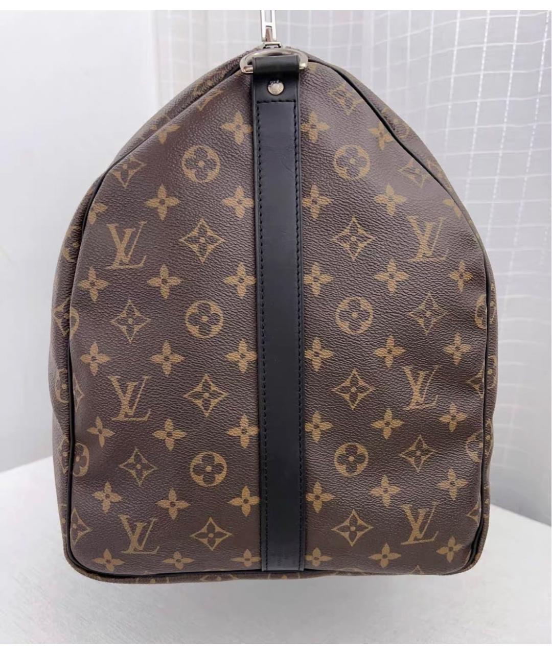 LOUIS VUITTON Коричневая кожаная дорожная/спортивная сумка, фото 4