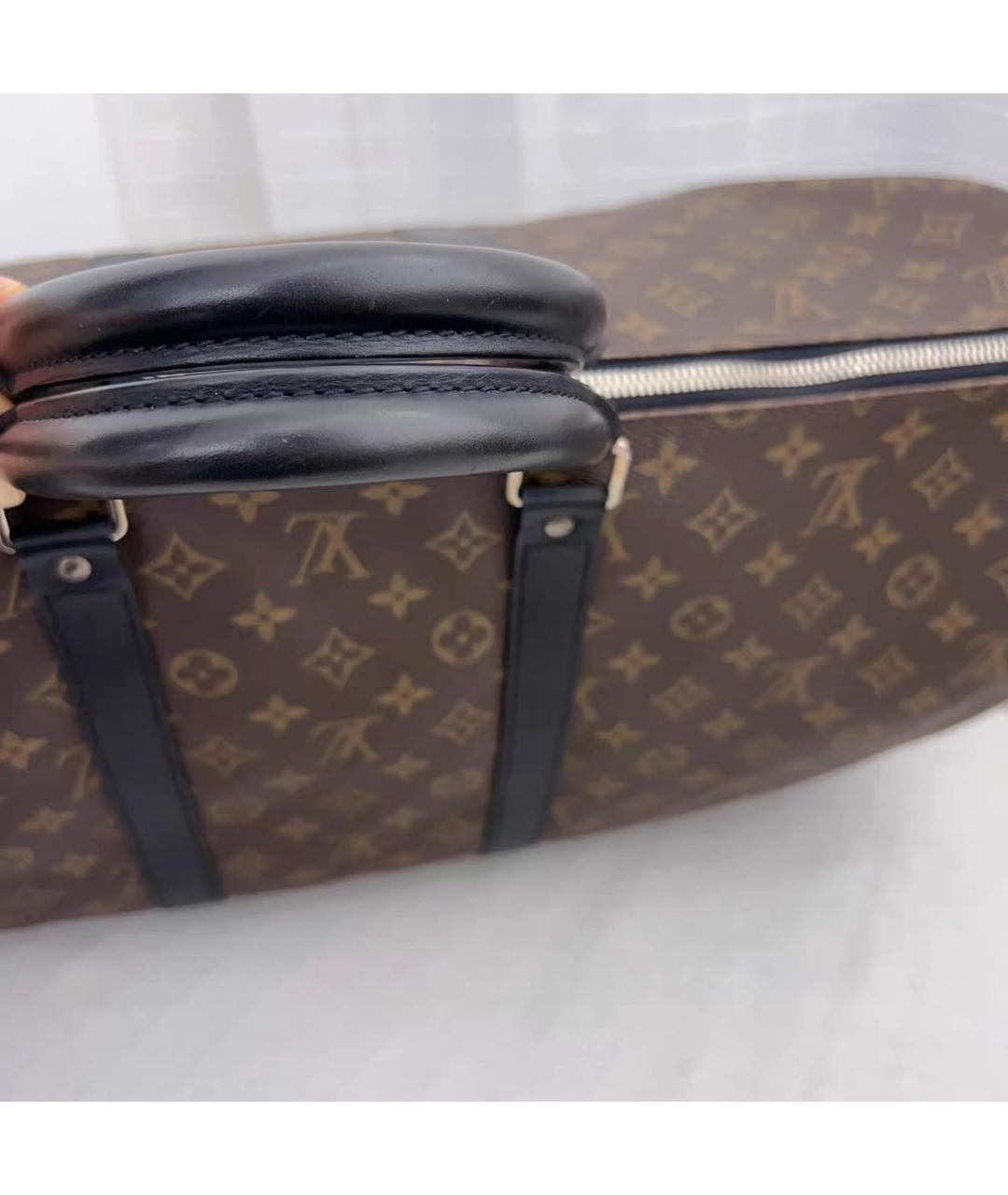 LOUIS VUITTON Коричневая кожаная дорожная/спортивная сумка, фото 6