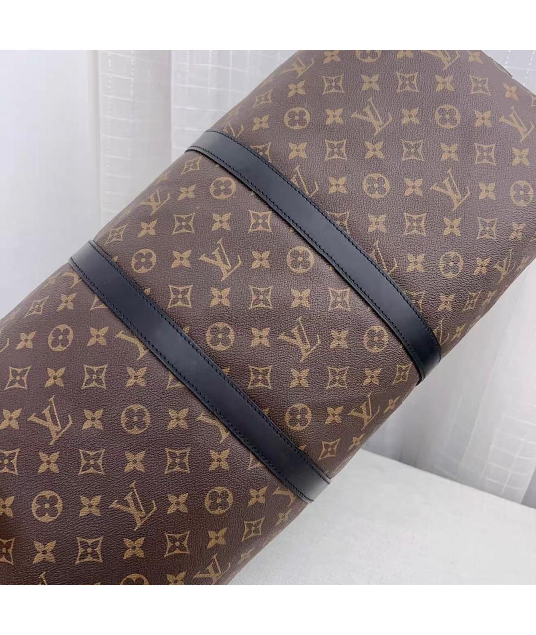 LOUIS VUITTON Коричневая кожаная дорожная/спортивная сумка, фото 5