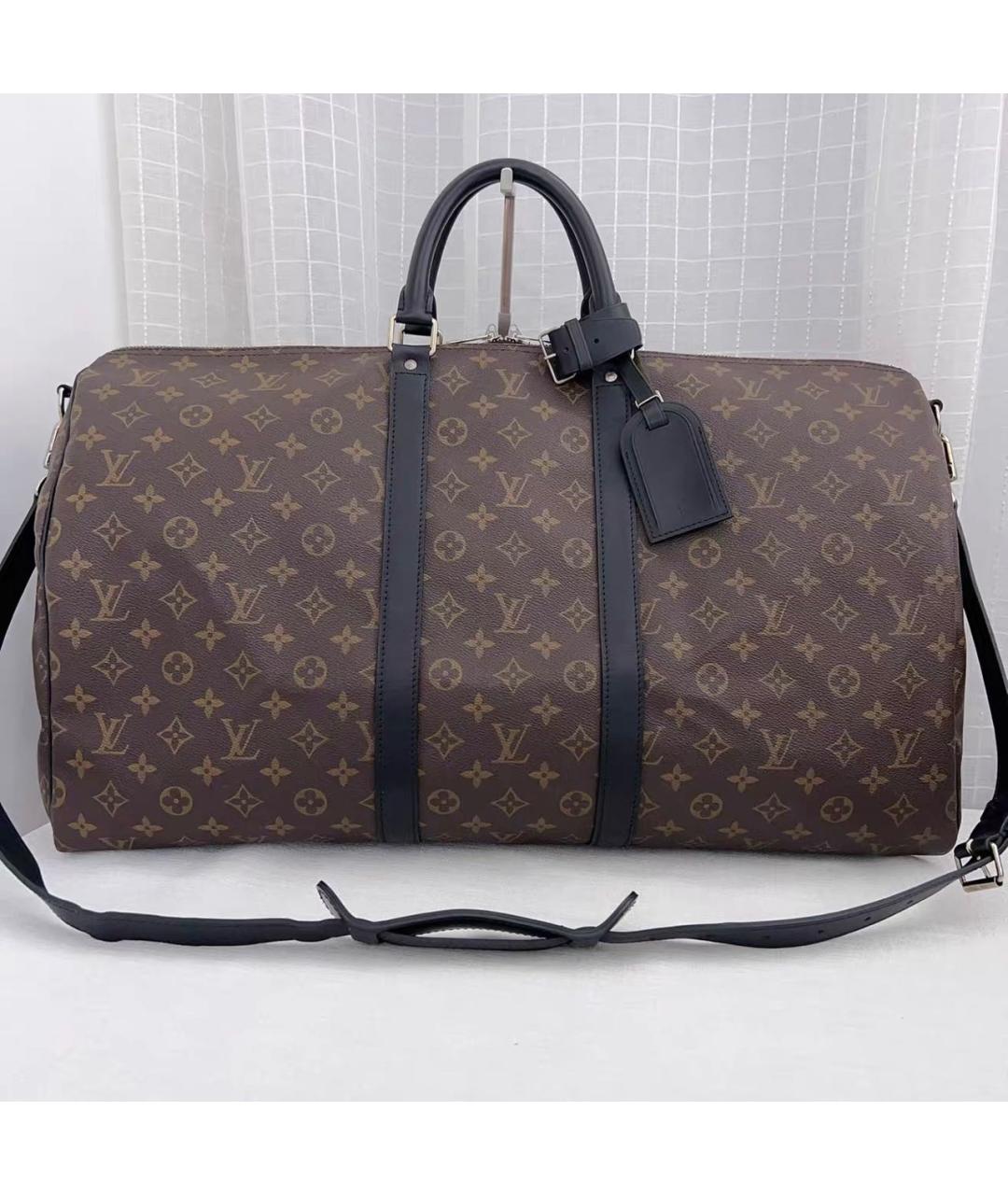 LOUIS VUITTON Коричневая кожаная дорожная/спортивная сумка, фото 9