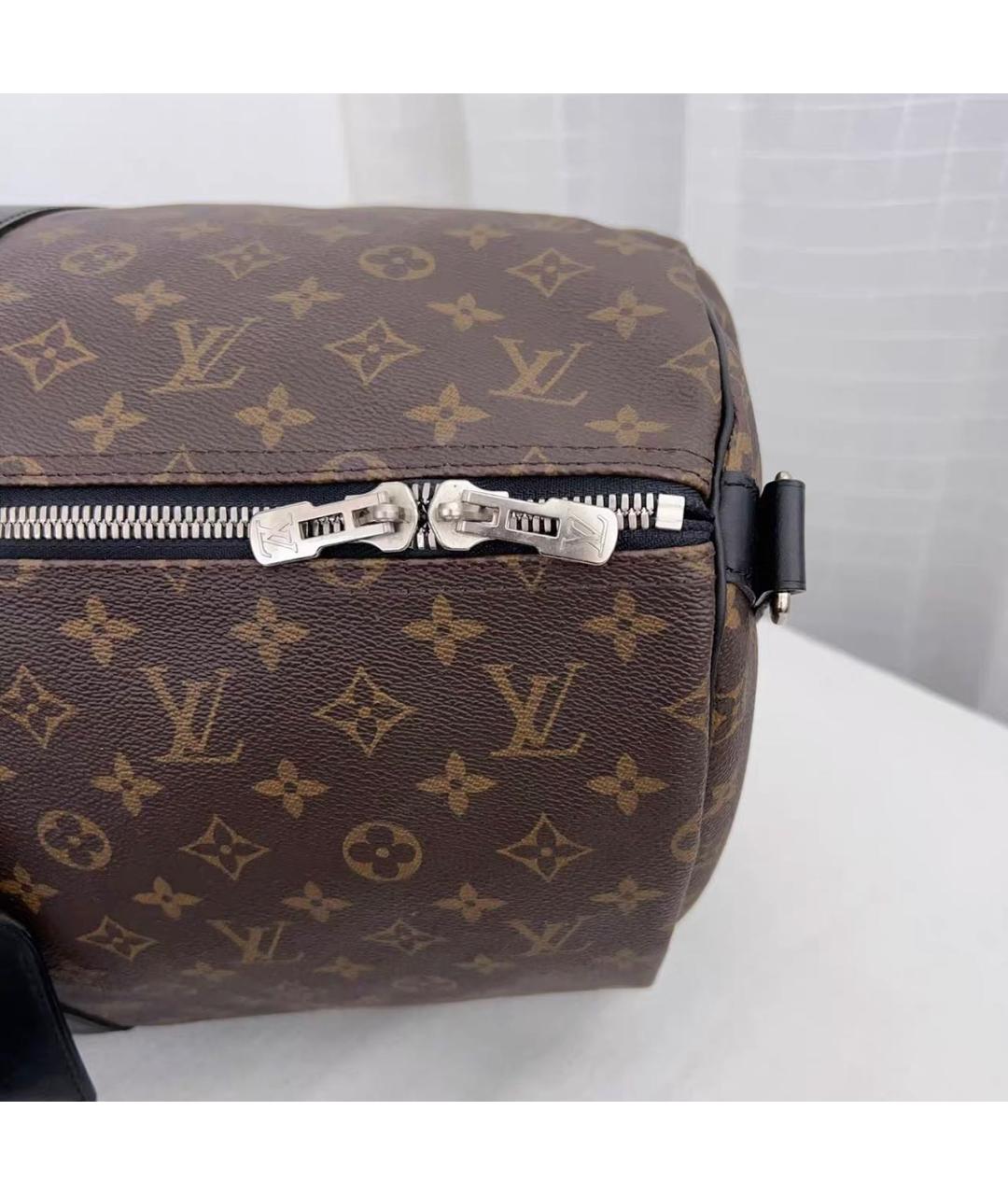 LOUIS VUITTON Коричневая кожаная дорожная/спортивная сумка, фото 7